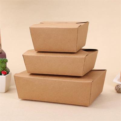 China Disposable Biodegradable Paper Breakfast Takeaway Fruit Salad Food Grade Packaging Disposable Box Hot Food for sale