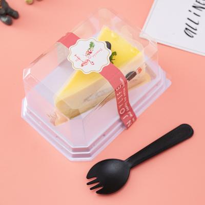 China Disposable Pastry Packaging Boxes Disposable Clear Plastic Muffin Custom Cheesecake Boxes Cake Box With Clear Lid for sale