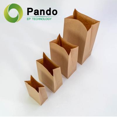 China Wholesale Recyclable Customizable Grocery Food Grade Take Out Paper Bags Flat Bottom Brown Kraft Paper Bags For Bread Toast for sale