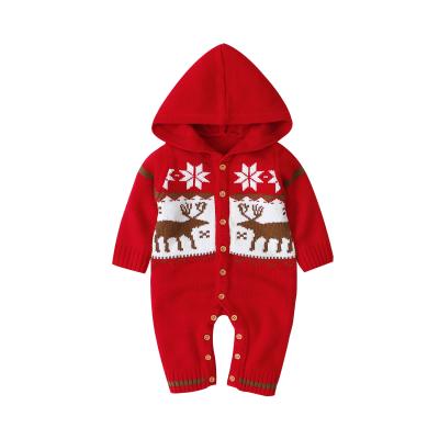 China Newborn 100% Acrylic Onesie Christmas Onesie Newborn Baby Clothing Romper Set Festival Infant Jumpsuit for sale