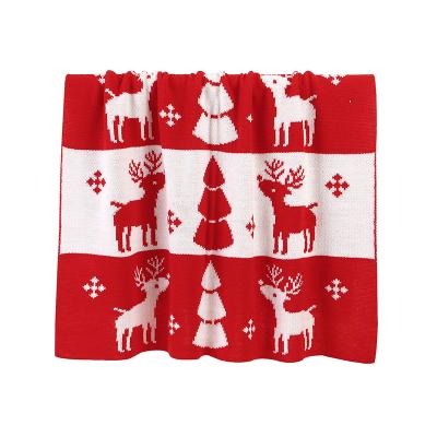 China Super Soft Cute Christmas Deer Anti Dust Mite Blanket Gift Set Christmas Knit Eco-friendly Newborn Throw Blanket for sale