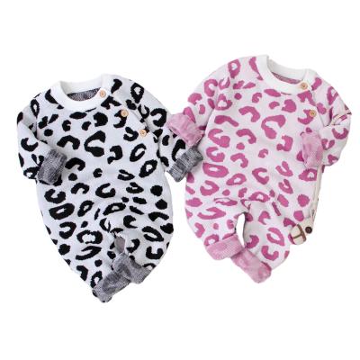 China 100% Polyester Long Sleeve Baby Romper Autumn Romper Bodysuit Knitted Jumpsuit High Quality Baby Boy Girls Footed Romper for sale