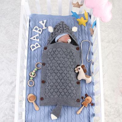 China Antibacterial Baby Sleeping Bag 0-6 Months Knitted Hooded Infant Sleep Sack Newborn Sleeping Bags for sale