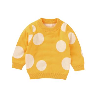 China Wholesale Cute Dot Design Pullover Collar Newborn Baby Boy Knitted Girls' Breathable Sweaters for sale