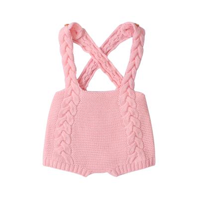 China Viable Wholesale Knitted Stretch Kids Girls Jumpsuit Straight Baby Suspenders Casual Pants for sale