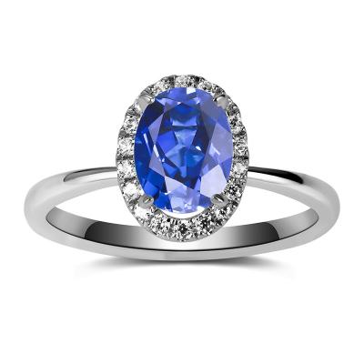 China Custom Made White Gold Sapphire Ring Gemstone Fine Jewelry of CLASSIC LOVE OF LIFE 9K 14K 18K for sale