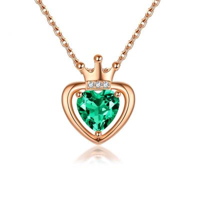 China New Real Life CLASSIC Love Design 9K Gold Emerald Heart Pendant Jewelry Sets for sale