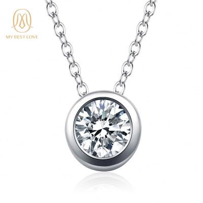 China Angel Women's Diamond 925 Girl's Pure Moissanite Silver Pendant Necklace Jewelry Riband Fashion TRENDY Silver Design Necklace for sale