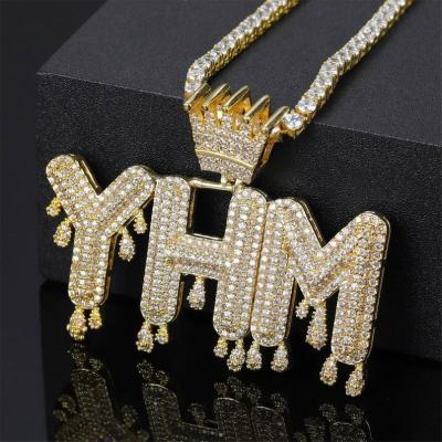 China Custom Hiphop Real Gold Diamond Pendant Iced Out Moissanite Silver Hip Hop Jewelry for sale