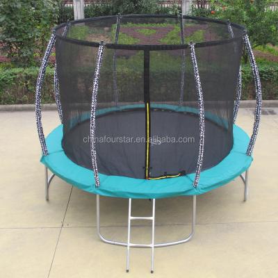 China 12FT Fashional Bounce Equipment Plastic Bungee Top Bed Around Trampoline With Fence For Sale SX-FT(E) for sale