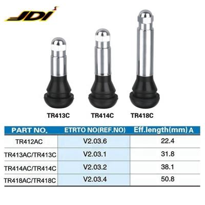 China Passenger Car Tubeless Chrome-Sleeve Snap In Tire Valve TR413C TR414C TR418C for sale