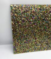 China Colorful Chunky Flakes Glitter Cast Acrylic Sheet For Laser Cut 4mm Thick for sale