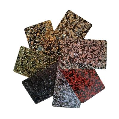 China Irregular Black Bottom Large Glitter Acrylic Sheet 3-15mm 4 × 8 Single Side for sale