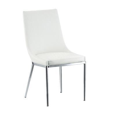 China 50*45*99cm Soft Cost Effective PU Cover Chrome Legs Luxury Dining Chair for sale