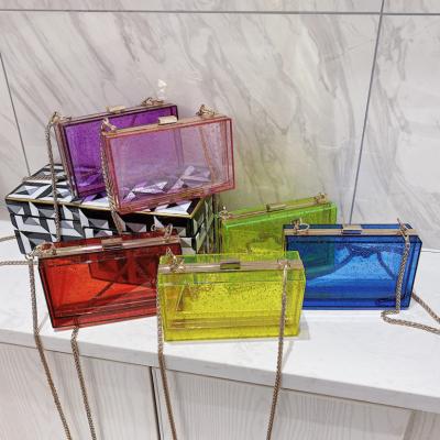 China 2020 New Fashion Glitter Evening Clutch Bags Clutch Bag Acrylic Cross - Clear Body Bag Jelly Purse For Women for sale