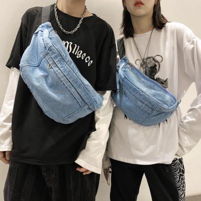 China 2020 Custom Fashion Street Style Trunk Bags Denim Pussy Pack Waist Bags For Women Men for sale