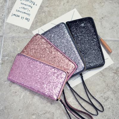 China Wholesale Wallet Smart Sequin Purse Long Clutch Phone Fashion Ladies Wallets For Women for sale