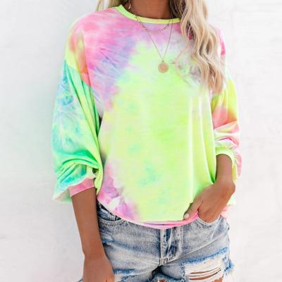 China Viable Good Women's Vibraphone Hoodies Sleeve Long Shirt Tie Dye Sweatshirt Autumn Casual Clothes For Women for sale