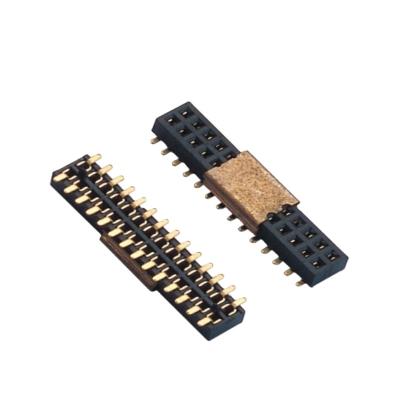 China PCB Double Row Connector 1.27mm Pin SMT Female Header Connector With Locating Pin for sale