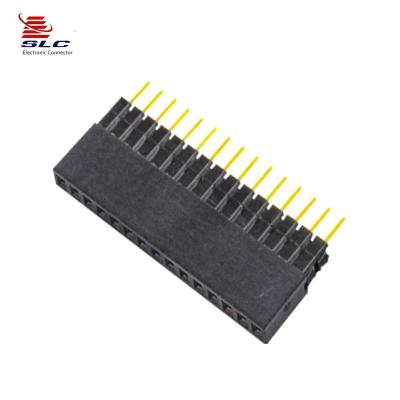 China PCB 20pin 2.54mm pitch H8.5+2.5 double row pin pc104 header straight female connector for sale