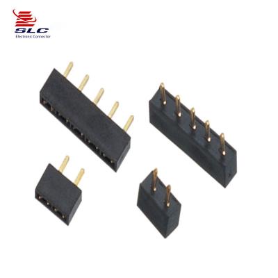 China PA6T 2.54mm Header 1P~40P Female Single Row Pin Header Female Connector for sale