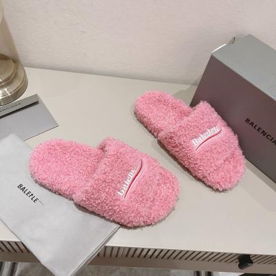 China Hot Balanciaga Fur Slippers Women's Damping Slippers Sandals Balanciaga Slippers for sale