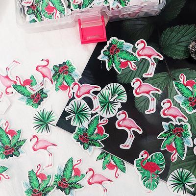 China Edible Paper Flamingos Sugar Rice Paper Edible Printed Icon for Cupcake Decoration Flamingos-246pcs for sale