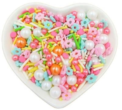 China Hot Selling Cute 1KG Flower Sprinkles Sugar Candy Cake Decoration Pink FX021 for sale