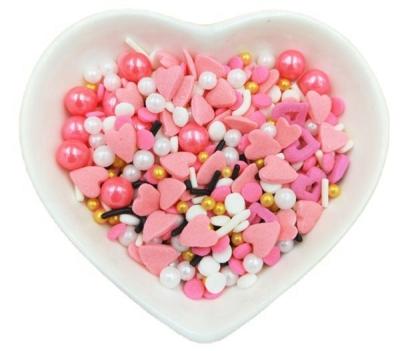 China 1KG Valentine Days Sprinkles Pink Heart sprinkles for holiday cake decoration FX022 for sale