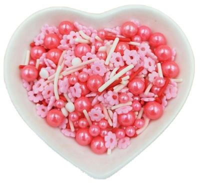 China Beautiful 1KG Pink Flower Sprinkles For Cake Decoration Valentines Day FX027 for sale