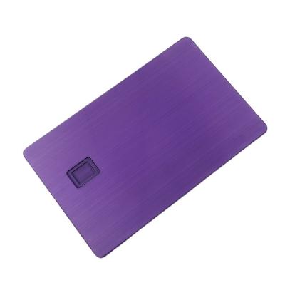 China China 2021 New Customizable Credit Card High Quality Pure Color Brushed Purple Metal Credit Card for sale