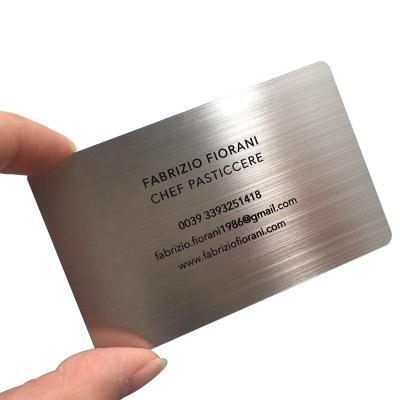 China China Silver Laser Cut Membership Stainless Steel Brushed Metal VIP Card for sale