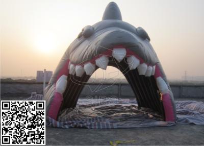 China Gray Waterproof Inflatable Archway Simulation Shark For Sport Events for sale