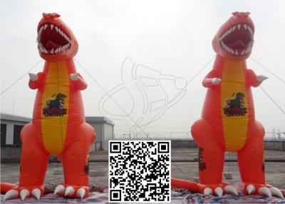 China Decorative Attractive Inflatable Model Dinosaur PVC Tarpaulin Vivid Orange for sale