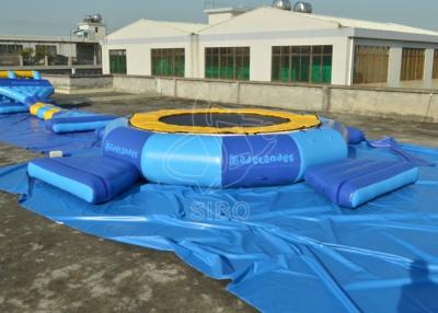 China Commercial Kids Inflatable Water Park With White / Blue Water Trampoline for sale