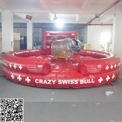 China Crazy Red Inflatable Sports Games Customized Inflatable Bull Riding Machine for sale