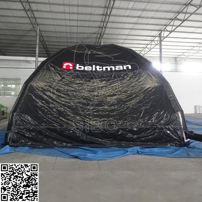 China Black Dome Inflatable Event Tent 0.6 + 0.9mm Waterproof Inflatable Bubble Tent for sale