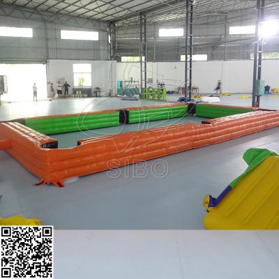 China Outdoor / Indoor Pvc Inflatable Sport Games Inflatable Soccer Court Green With Red for sale