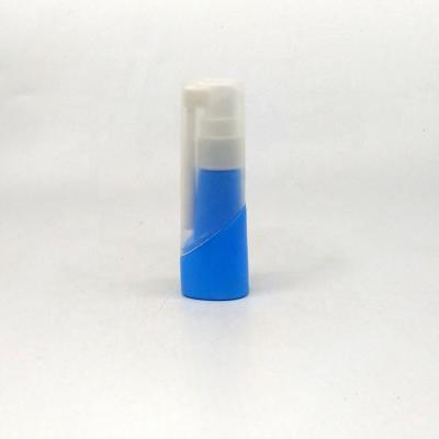 China Medical Use Hot Sale PE 25ml Empty Perfume Bottles Liquid Medicine Packing Plastic Bottles With Rocket Sprayer And Cover In Blue Color for sale