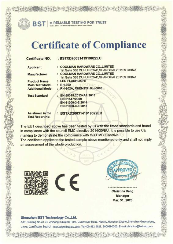 CE - Coolman Hardware Co., Limited