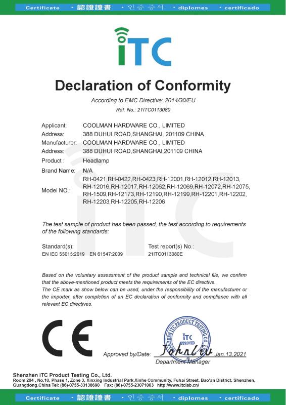 CE - Coolman Hardware Co., Limited