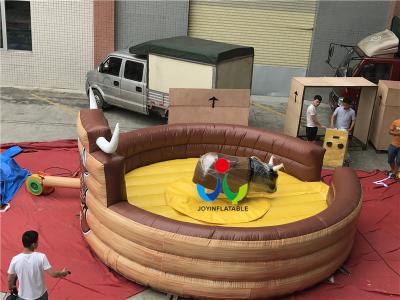 China Funny Outdoor Inflatable Mechanical Bull Mattress And Blower Interative Sport Game Bull Riding Machine Crazy Rodeo Bull for sale