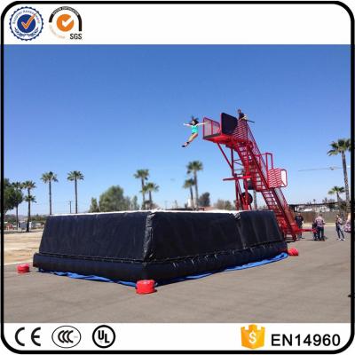 China Freefall Inflatable Stunt Jump Platform, Zero Shock Inflatable Cliff Jump with air bag for sale