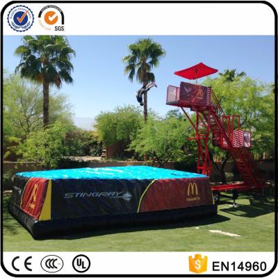 China Freefall Inflatable Stunt Jump Platform, Zero Shock Inflatable Cliff Jump with air bag for sale