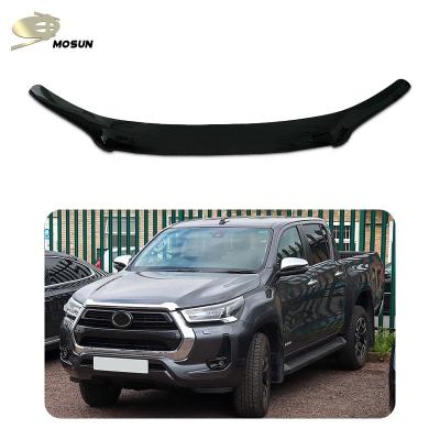 China Acrylic Engine Hood Deflector For Toyota Hilux Revo Rocco 2020-2021 Single PC Auto Body Parts 4x4 Pickup Truck Guard Hood for sale