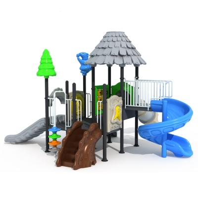 China 2021 New LLDPE Children's Wooden Commercial Outdoor Amusement Park Playground Equipment With Slide for sale