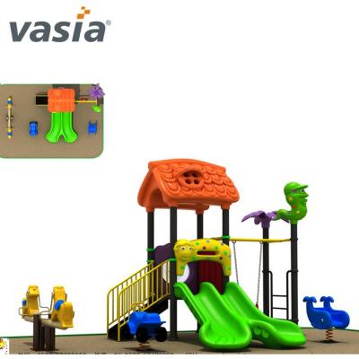 China 6-8 Years China Supplier Trustworthy Vasia Colorful Cheap Kids Playpen Plastic Outdoor Playground Toys With Swing And Seesaw for sale