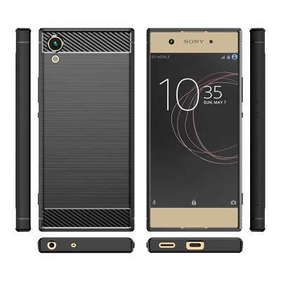 China Factory Price Anti-fingerprint Carbon Fiber Shockproof Phone Back Cover For Sony Xperia XA1 Plus Ultra Premium Case for sale