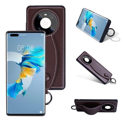 China Luxury High Quality Shockproof Genuine Leather Mobile Phone Accessories Stand Kickstand Case For Huawei Mate 40 pro plus real leather case for sale