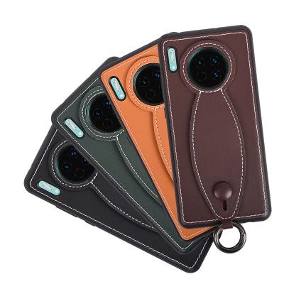 China Shockproof High Quality Real Leather Stand Kickstand Mobile Phone Accessories Case For Huawei Mate 40 30 pro plus Real Leather Case for sale